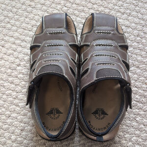Dockers Brown Leather Fisherman Sandals Adjustable Strap Mens Size 9 M
